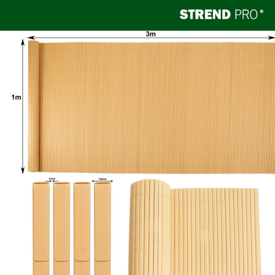 Забор Enсe DF13, PVC 1000 мм, L-3 м, бамбук, 1300г/м2, УФ