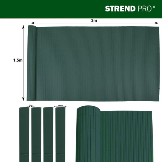 Fence Ence DF13, PVC 1500 mm, L-3 m, green, 1300g / m2, UV