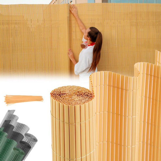 Fence Ence DF13, PVC 1500 mm, L-3 m, bamboo, 1300g / m2, UV