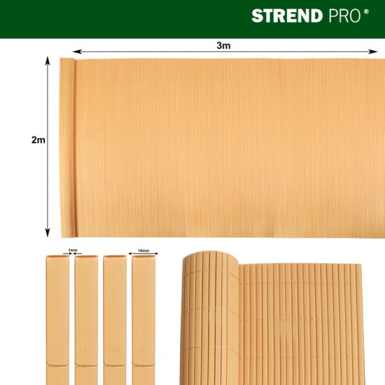 Fence Ence DF13, PVC 2000 mm, L-3 m, bamboo, 1300g / m2, UV