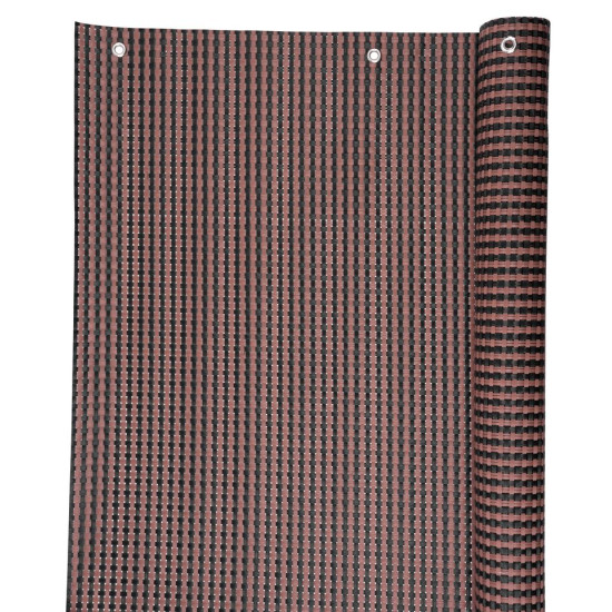 Ekraan Polyratan 77 0,9x3 m, UV, 800 g/m2, pruun-must, varjutus rõdule
