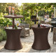Multifunktsionaalne aialaud, ümmargune, Keter® COOL BAR RATTAN, pruun, 490x490x570/820 mm Multifunktsionaalne aialaud, ümmargune, Keter® COOL BAR RATTAN, pruun, 490x490x570/820 mm