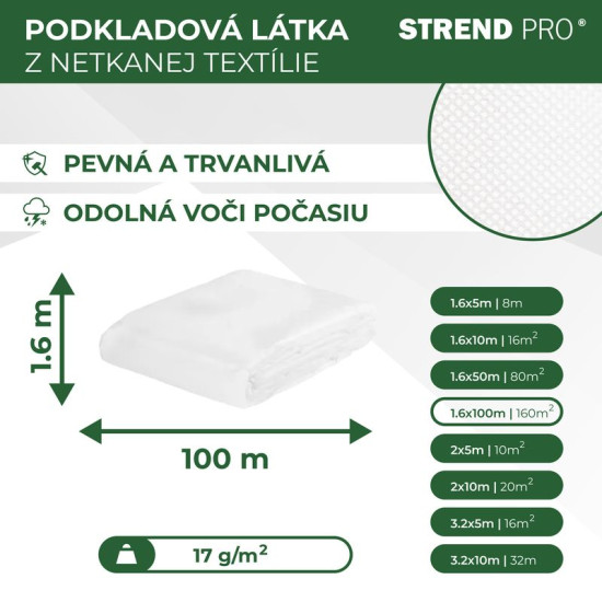 Textile Garden B4405 1,6x100 m, lausriie, 17 g/m, valge, rull Textile Garden B4405 1,6x100 m, lausriie, 17 g/m, valge, rull