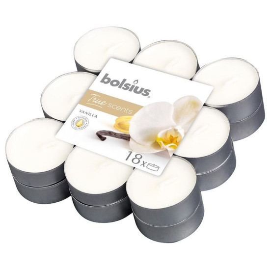 Bolsius Tealight True Scents küünlad, tee, aromaatne, vanilje, pakis 18 tk Bolsius Tealight True Scents küünlad, tee, aromaatne, vanilje, pakis 18 tk