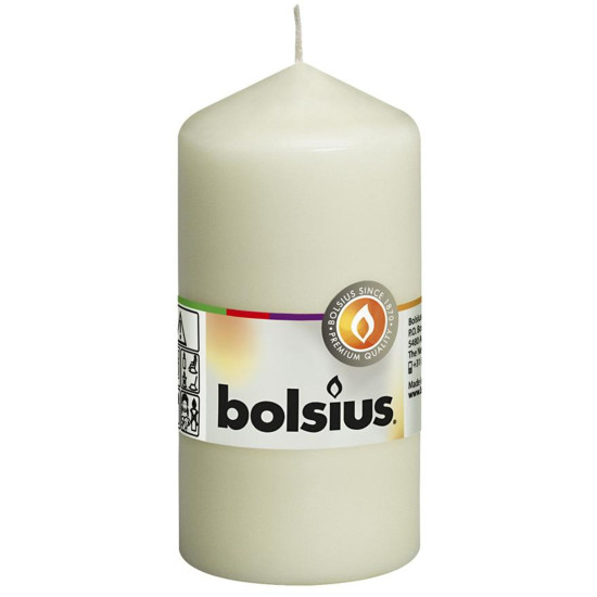 Küünal Bolsius Pillar 120/60 mm, silindriline, kreemjas