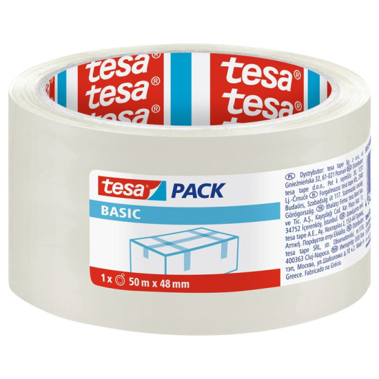 Tape tesa® BASIC, packaging, basic, transparent, 48 mm, L-50m Tape tesa® BASIC, packaging, basic, transparent, 48 mm, L-50m