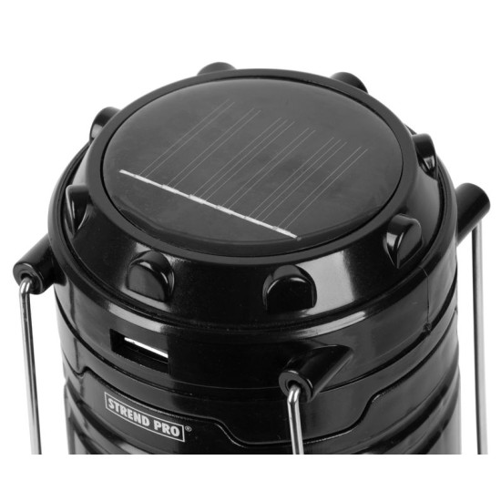 Lamp Strend Pro Camping CL102, LED, 80 lm, 1200 mAh, leegiefekt, matkalamp, päikeseenergia laadimine, USB väljund