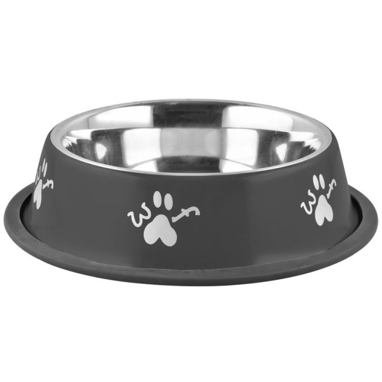 Bowl MagicHome Woof 19 cm, 400 ml, black, for dogs Bowl MagicHome Woof 19 cm, 400 ml, black, for dogs