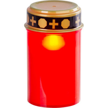 Candle MagicHome TG-10, with LED candle, for the grave, red, 12 cm, (part of the package 2xAA)