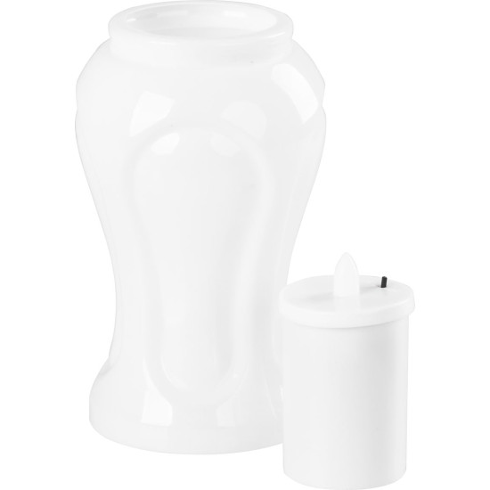 Candle MagicHome TG-26, with LED candle, for the grave, white, 10x17 cm, (part of the package 2xAA)