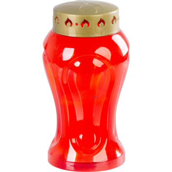 Candle MagicHome TG-26, with LED candle, for the grave, red, 17 cm, (part of the package 2xAA)