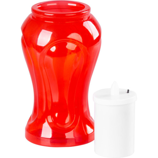 Candle MagicHome TG-26, with LED candle, for the grave, red, 17 cm, (part of the package 2xAA) Candle MagicHome TG-26, with LED candle, for the grave, red, 17 cm, (part of the package 2xAA)