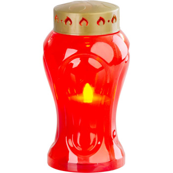 Candle MagicHome TG-26, with LED candle, for the grave, red, 17 cm, (part of the package 2xAA)