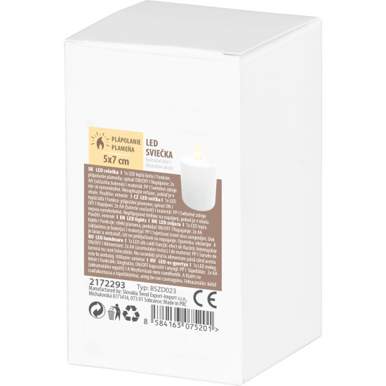 Küünal MagicHome TG-52, LED, hauale, valge, 2xAA, 5x7 cm, pakendis 2xAA