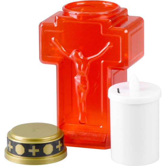 Candle MagicHome, cross, LED, for the grave, red, 2xAA, 15.3x6.8 cm, (part of the package 2xAA) Candle MagicHome, cross, LED, for the grave, red, 2xAA, 15.3x6.8 cm, (part of the package 2xAA)