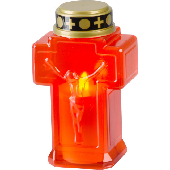 Candle MagicHome, cross, LED, for the grave, red, 2xAA, 15.3x6.8 cm, (part of the package 2xAA) Candle MagicHome, cross, LED, for the grave, red, 2xAA, 15.3x6.8 cm, (part of the package 2xAA)
