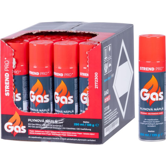 Gas cartridge 250ml 139gr, propan - butan Gas cartridge 250ml 139gr, propan - butan