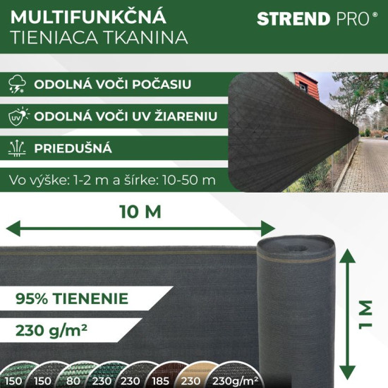 Varjutusvõrk SHADE.NET 1,0x10 m, 230 g/m2, antratsiit, 95% Varjutusvõrk SHADE.NET 1,0x10 m, 230 g/m2, antratsiit, 95%