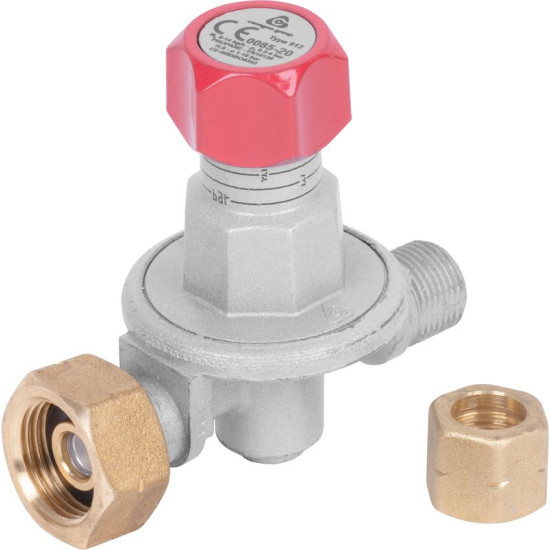 Gaasiregulaator Meva, G3/8" L, 0,5 - 4 baari, reguleeritav ilma manomeetrita Gaasiregulaator Meva, G3/8" L, 0,5 - 4 baari, reguleeritav ilma manomeetrita