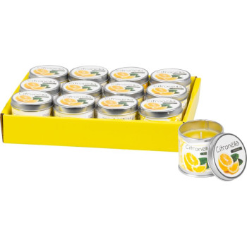 Citronella küünal, repellent, plekkpurk, 50 g, 55x55 mm, Müüa karp 12 tk.