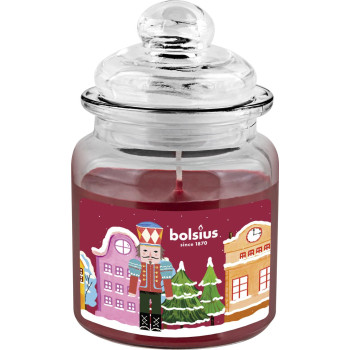 Candle Bolsius Nutcracker, Big Jar, Christmas, get cosy (baked apple + cinnamon), 32 hours, 79x129 m
