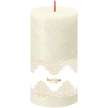 Candle Bolsius Gold lace, cylinder, Christmas, 54 hours, 68x130 mm