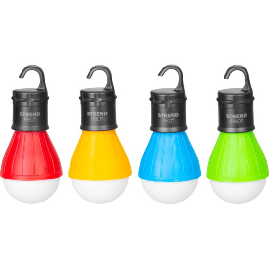 Strend Pro Camping lamp C748, camping lamp, bulb shape, 3xAAA, mix of colors, Sellbox 12 pcs Strend Pro Camping lamp C748, camping lamp, bulb shape, 3xAAA, mix of colors, Sellbox 12 pcs