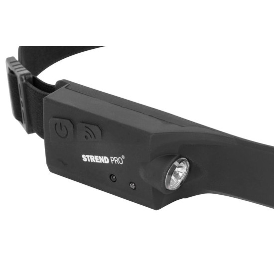 Налобный фонарь Strend Pro Headlight H4034, LED+XPE, 200 лм, 1200 мАч, зарядка USB, датчик движения