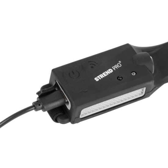 Налобный фонарь Strend Pro Headlight H4034, LED+XPE, 200 лм, 1200 мАч, зарядка USB, датчик движения