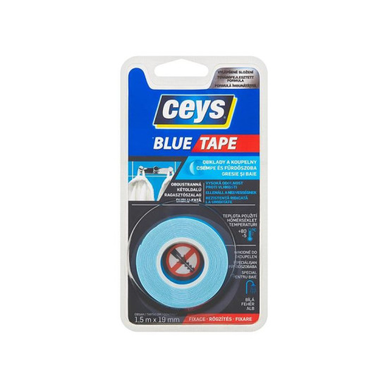 Ceys Blue tape, double-sided tape, adhesive, 1.5 m x 19 mm Ceys Blue tape, double-sided tape, adhesive, 1.5 m x 19 mm