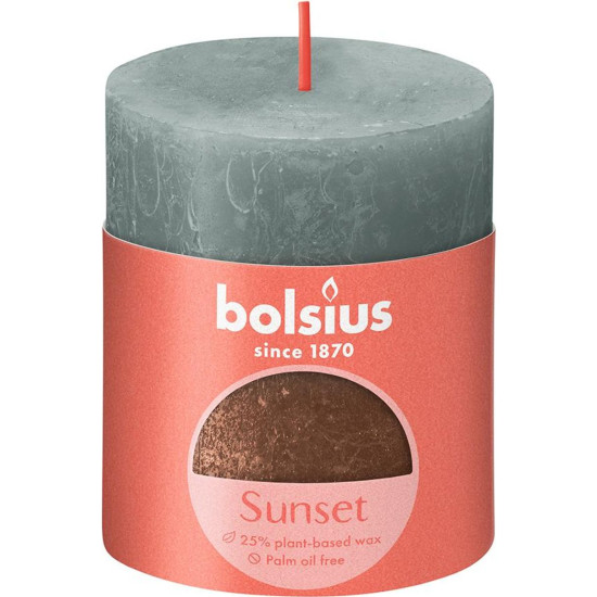 Bolsius maalähedane küünal, jõulud, päikeseloojangu Eucalyptus Green+ vask, 80/68 mm