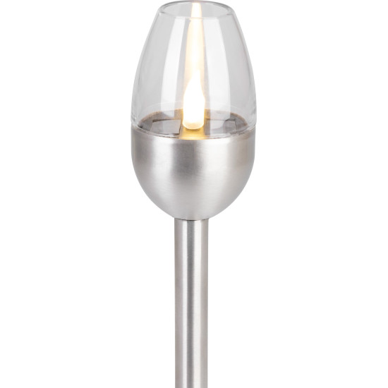 Strend Pro küünlalamp, päikeseenergia, 1x LED, roostevaba teras, 6x28 cm