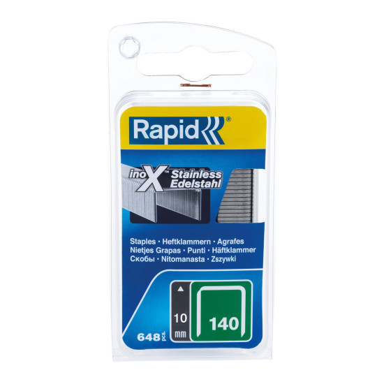 Klambrid RAPID 140, 10 mm, roostevaba teras klammerdaja jaoks, pakk. 648 tk Klambrid RAPID 140, 10 mm, roostevaba teras klammerdaja jaoks, pakk. 648 tk