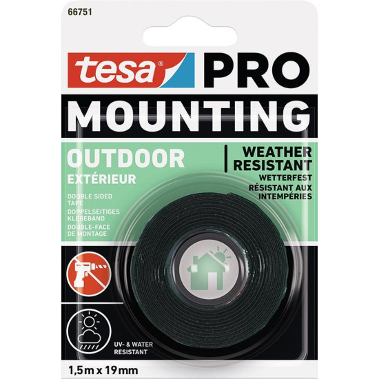 Лента tesа® Mounting рRO Outdoor, монтажная, двусторонняя, клейкая, 19 мм, L-1,5 м Лента tesа® Mounting рRO Outdoor, монтажная, двусторонняя, клейкая, 19 мм, L-1,5 м