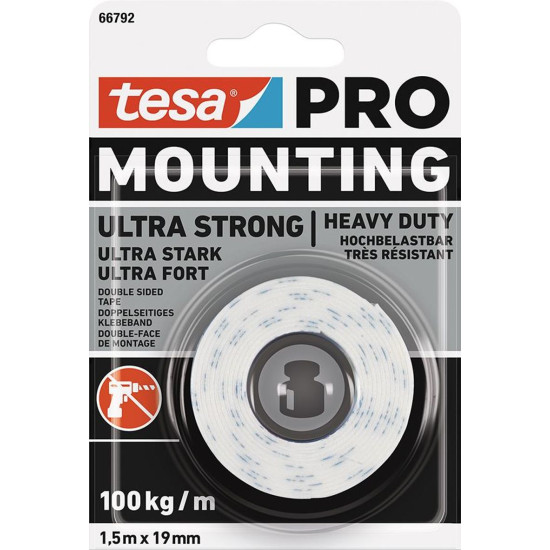 Лента tesа® Mounting рRO Ultrа Strong, монтажная, двусторонняя, клейкая, 19 мм, L-1,5 м Лента tesа® Mounting рRO Ultrа Strong, монтажная, двусторонняя, клейкая, 19 мм, L-1,5 м