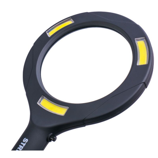 Lamp Strend Pro suurendusklaasiga, 100 lm, 113x242x22 mm, 2xAA, müügikarp 15 tk, luup