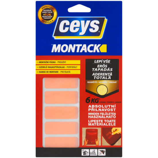 Tape Ceys MONTACK GLUES EVERYTHING, assembly, strips 10 pcs Tape Ceys MONTACK GLUES EVERYTHING, assembly, strips 10 pcs