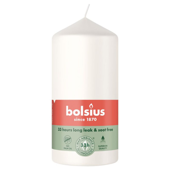 Свеча Bolsius, 120x58 мм, белая