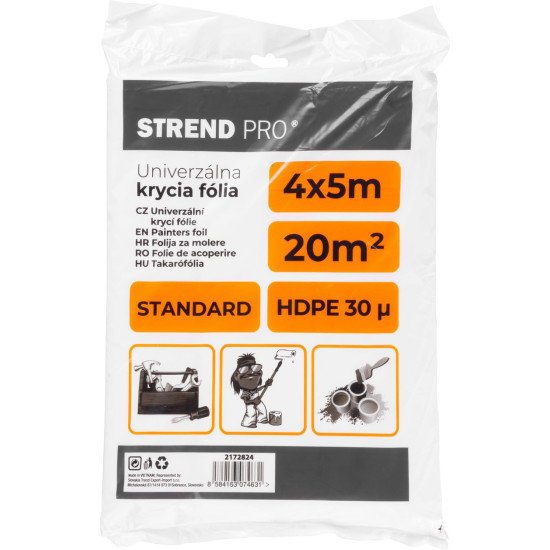 Covering film Strend Pro Standard, painting, 4x5 m, 30µ, covering