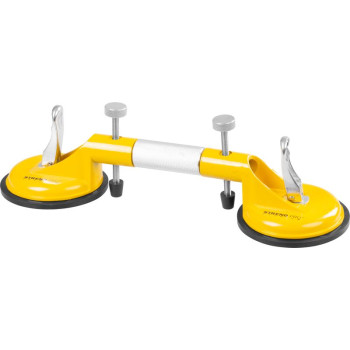 Strend Pro glass holder, suction, 2-domed, suction cup, leveling aid for paving and tiling, max. 80 kg