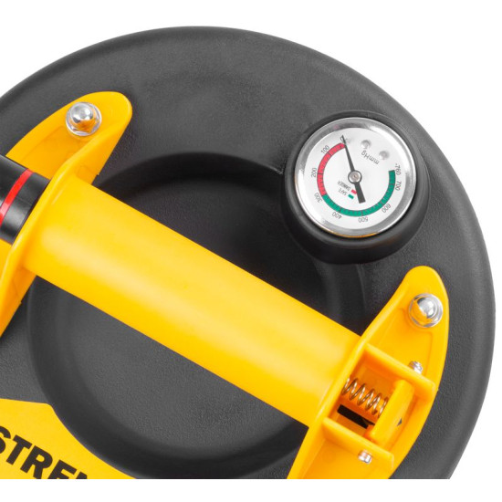 Strend Pro glass holder, suction, 1-dome, with pressure gauge, 20 cm, max. 120 kg Strend Pro glass holder, suction, 1-dome, with pressure gauge, 20 cm, max. 120 kg