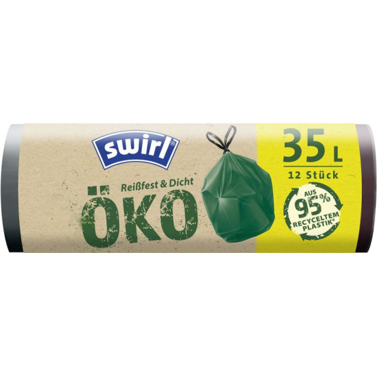 Swirl EKO bags, for waste, retractable, green, 35 lit., 12 pcs Swirl EKO bags, for waste, retractable, green, 35 lit., 12 pcs