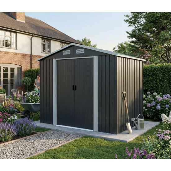 House Strend Pro, garden, sheet metal, anthracite, 226x162x206 cm House Strend Pro, garden, sheet metal, anthracite, 226x162x206 cm