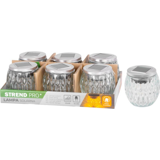 Strend Pro Garden lamp, päikeseenergia, leegi efekt, 6x LED, soe valge, 10x10 cm, Sellbox 6 tk