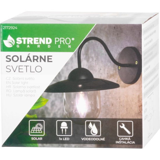 Strend Pro Garden lamp, päikeseenergia, seina-/aialamp, 1x LED, 23,5x18x20 cm
