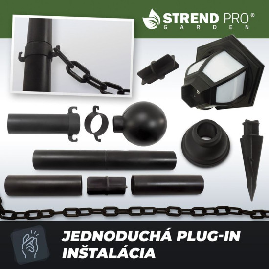 Strend Pro Aialamp, kett, aed, aiapiirdeaed, 2x päikeselamp, 1x LED, 16,5x16,5x71,5 cm Strend Pro Aialamp, kett, aed, aiapiirdeaed, 2x päikeselamp, 1x LED, 16,5x16,5x71,5 cm