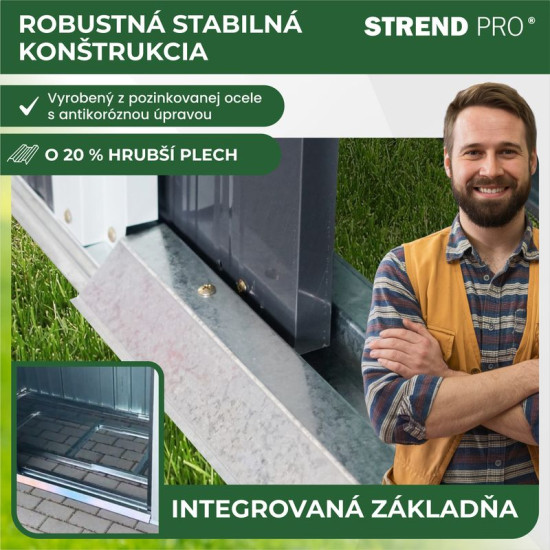 Strend Pro garden playhouse, sheet metal, anthracite, with base, 217x110x174 cm Strend Pro garden playhouse, sheet metal, anthracite, with base, 217x110x174 cm