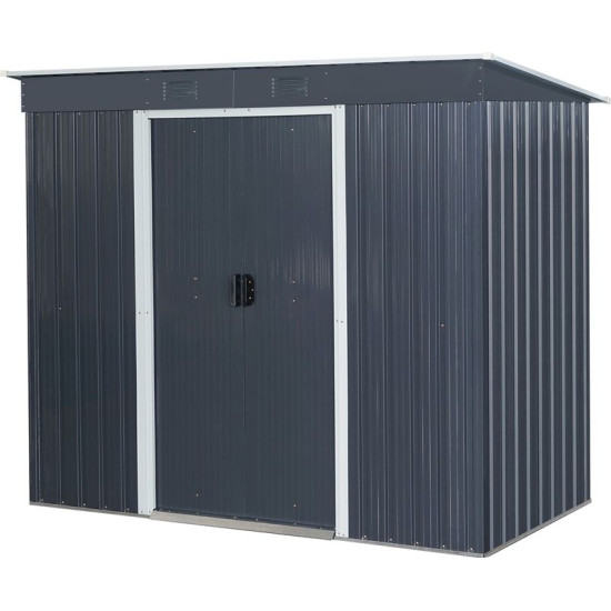 Strend Pro garden playhouse, sheet metal, anthracite, with base, 217x110x174 cm Strend Pro garden playhouse, sheet metal, anthracite, with base, 217x110x174 cm