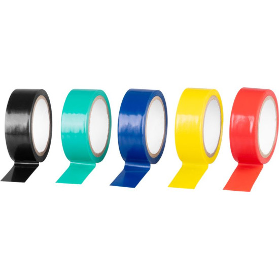 Лента Strend Pro, 19 мм, L-5 м, ПВХ, макс. 80°C, 600 w, изоляционная, 5 шт. Лента Strend Pro, 19 мм, L-5 м, ПВХ, макс. 80°C, 600 w, изоляционная, 5 шт.