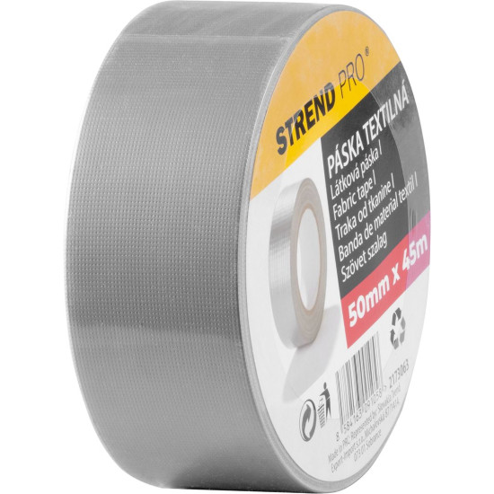 Tape Strend Pro, 50 mm, L-45 m, textile, adhesive, gray Tape Strend Pro, 50 mm, L-45 m, textile, adhesive, gray